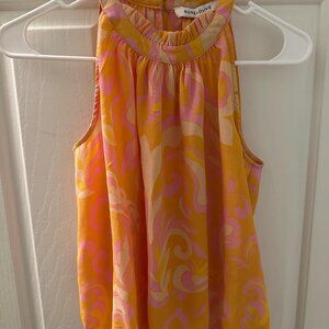 Rose + Olive Pink Orange Top